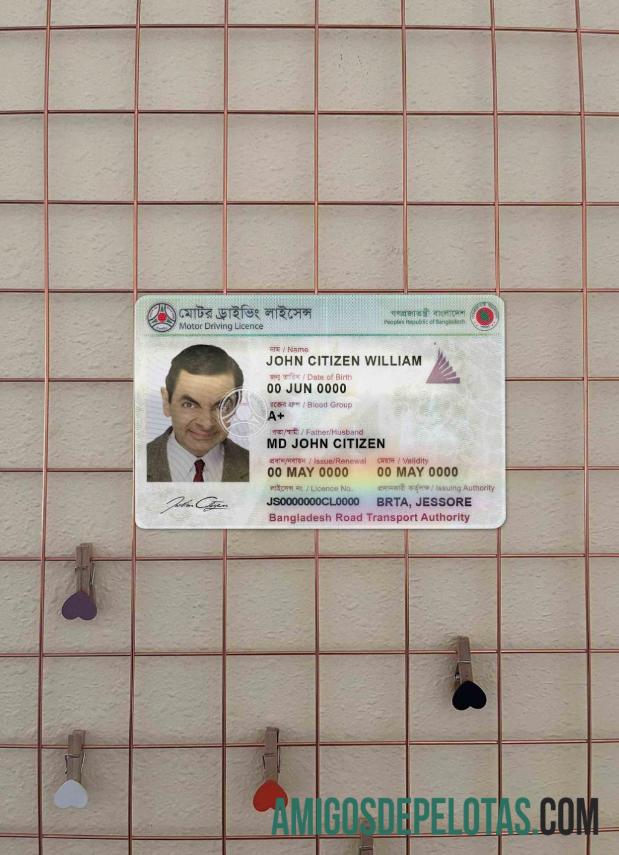 Bangladesh DL Versão 2 Photolook FRENTE exemplo real